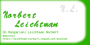 norbert leichtman business card